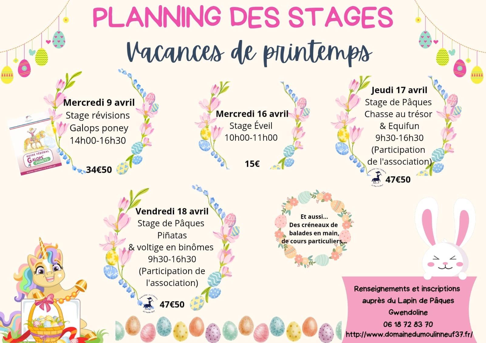 Planning paques